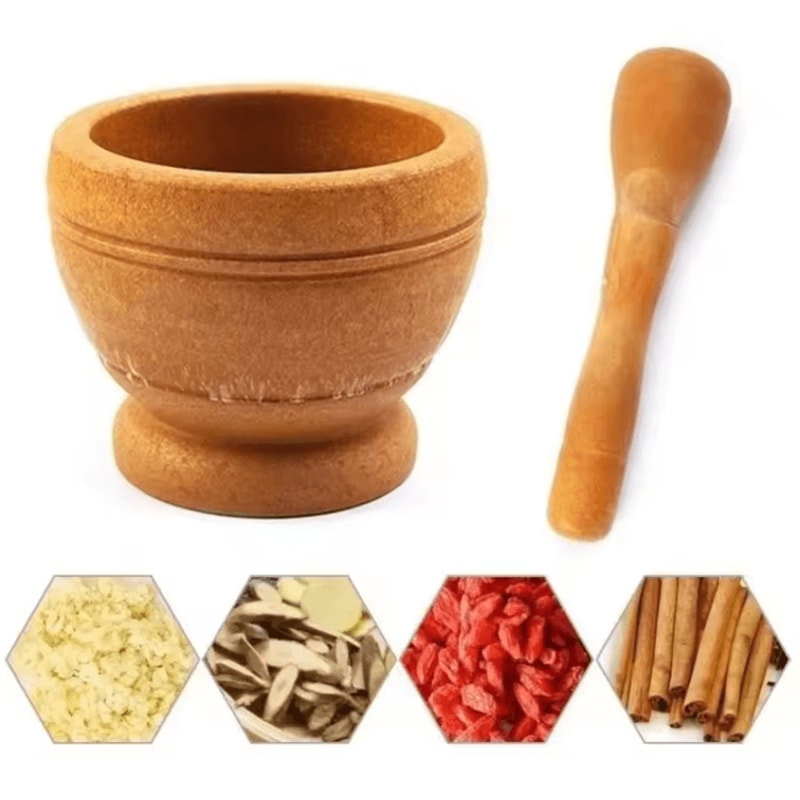 Resin Mortar And Pestle Set Herb Garlic Spice Grinding Crusher For Kitchen Tools 3