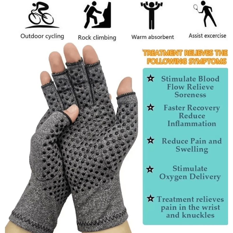 Compression Arthritis Gloves Wrist Support Brace Pain Relief AntiSlip Work Therapy Gloves 1