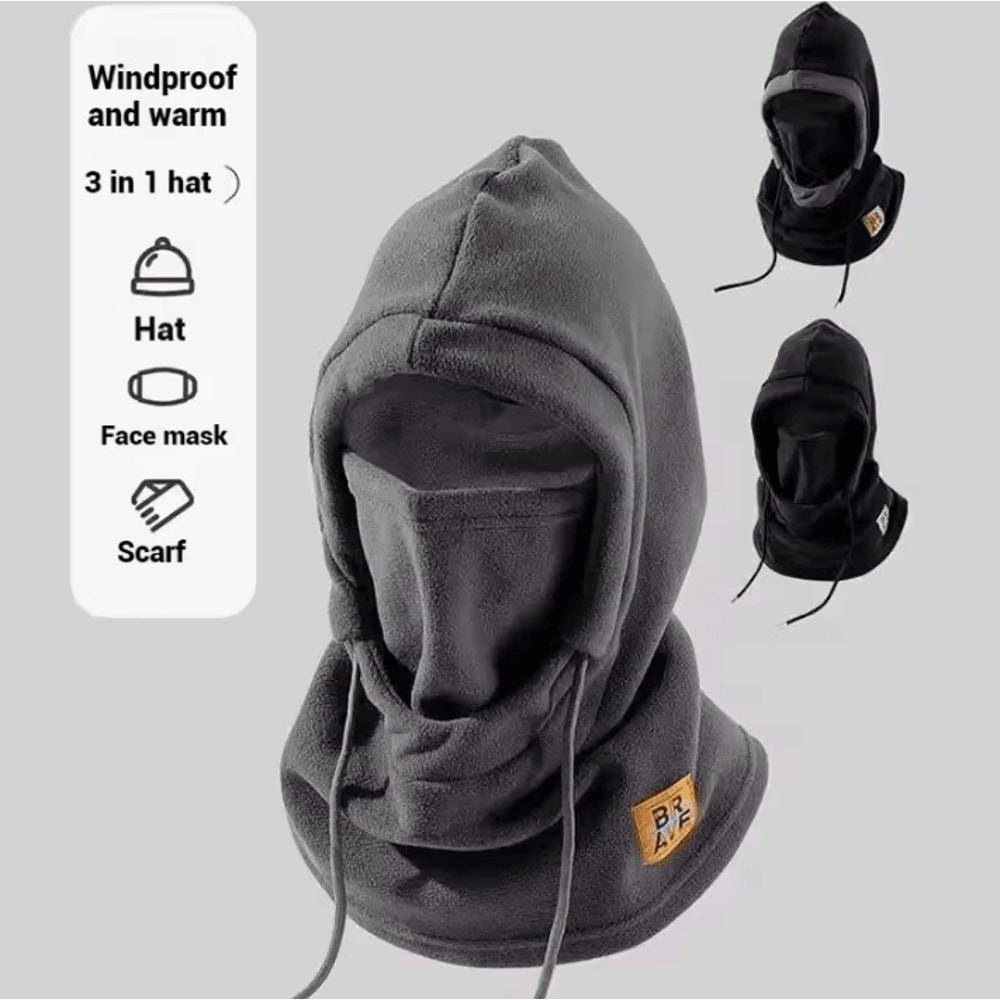 3in1 Winter Hat With Mask Neck Warmer Windproof Balaclava For Men Women 0