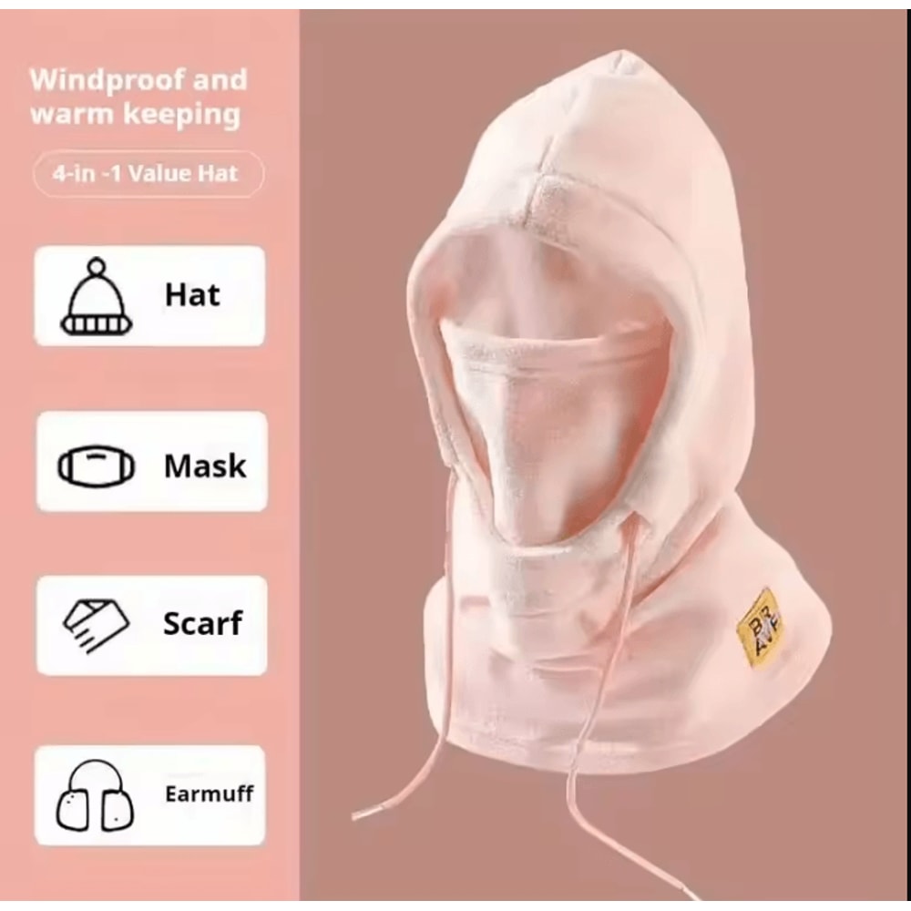 3in1 Winter Hat With Mask Neck Warmer Windproof Balaclava For Men Women 9