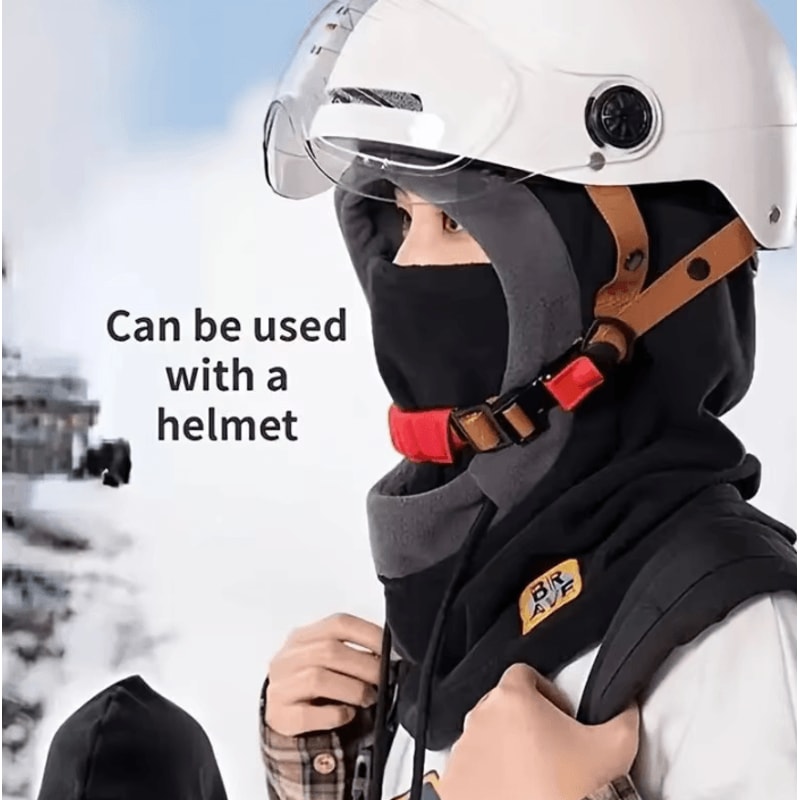 3in1 Winter Hat With Mask Neck Warmer Windproof Balaclava For Men Women 4