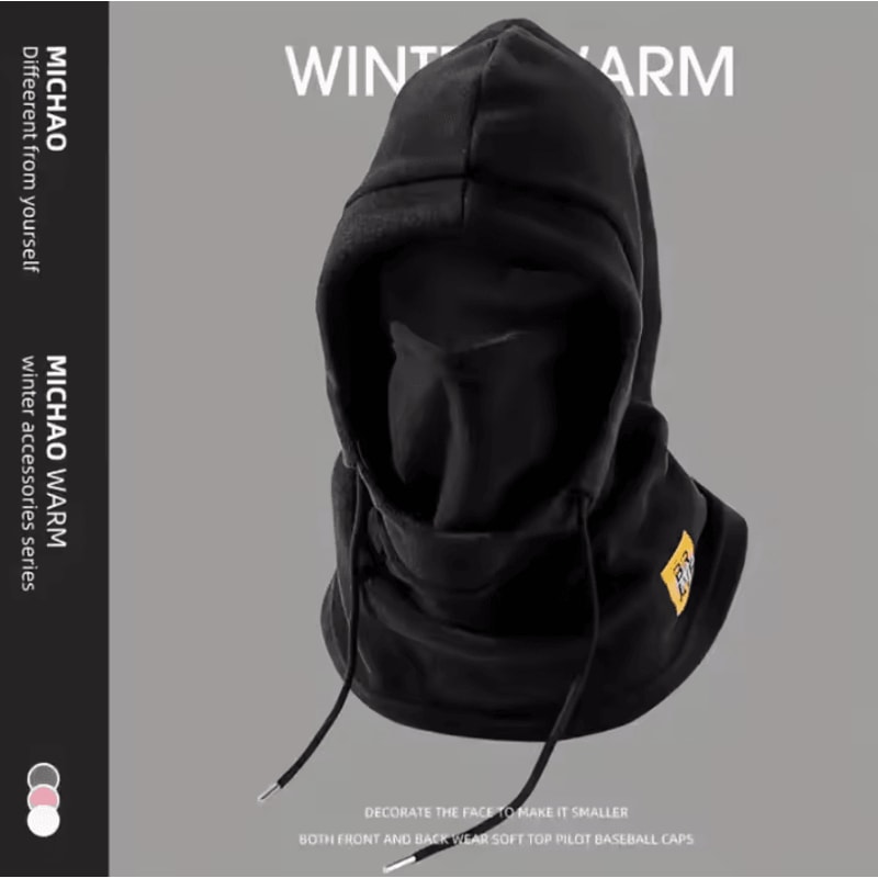 3in1 Winter Hat With Mask Neck Warmer Windproof Balaclava For Men Women 6
