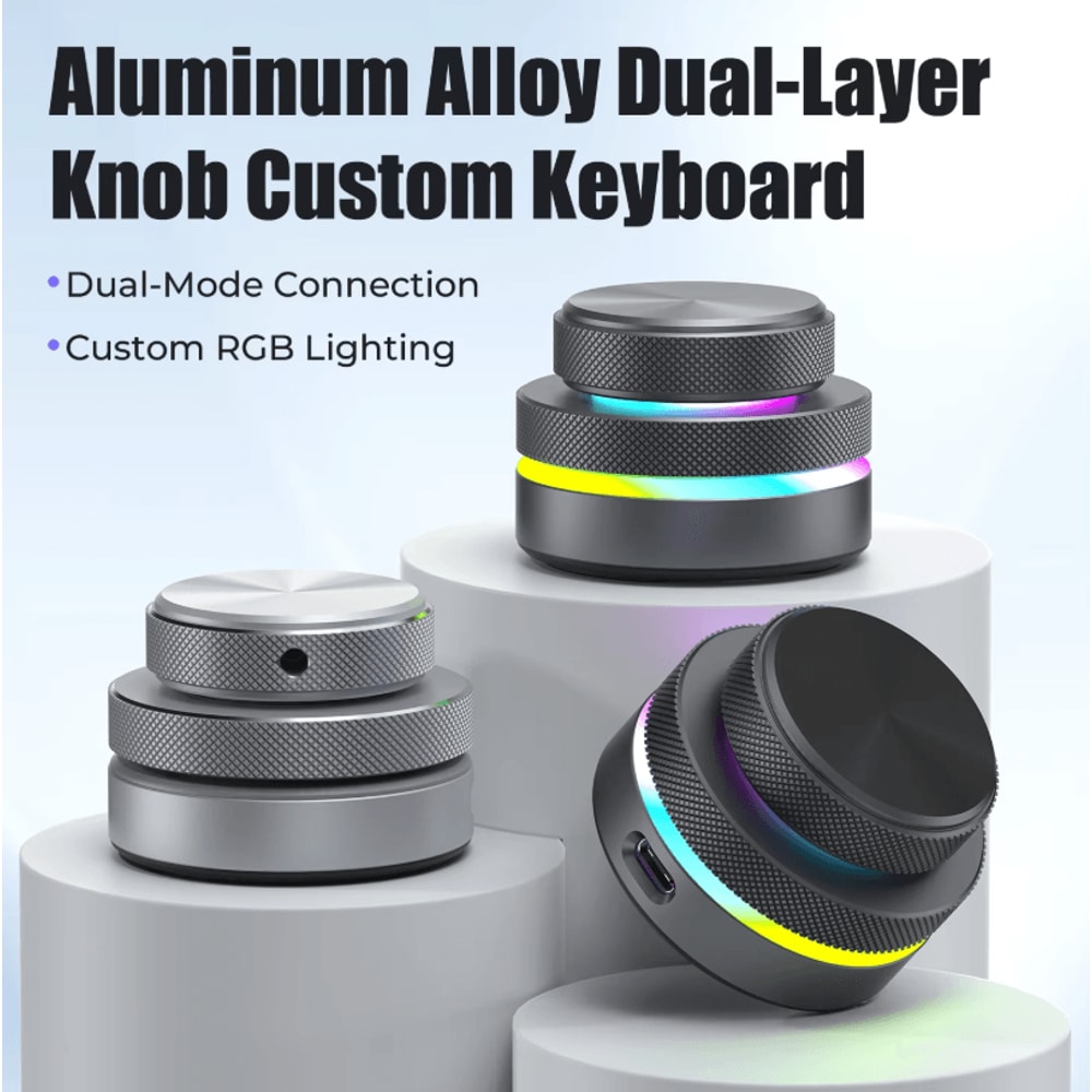 DualLayer Wireless Custom Keyboard With RGB Knob Volume Multimedia Control For Office And Creativ 0