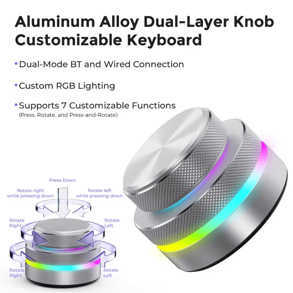 DualLayer Wireless Custom Keyboard With RGB Knob Volume Multimedia Control For Office And Creativ 10