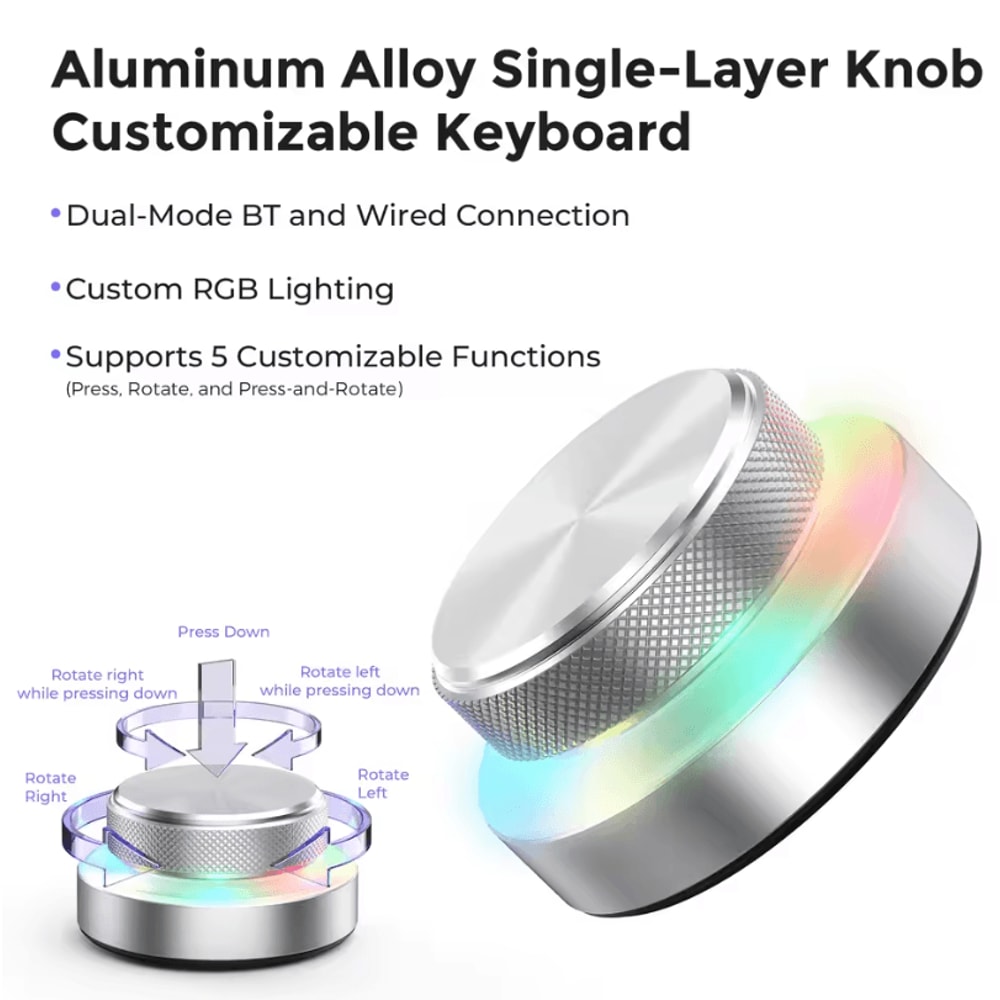 DualLayer Wireless Custom Keyboard With RGB Knob Volume Multimedia Control For Office And Creativ 12