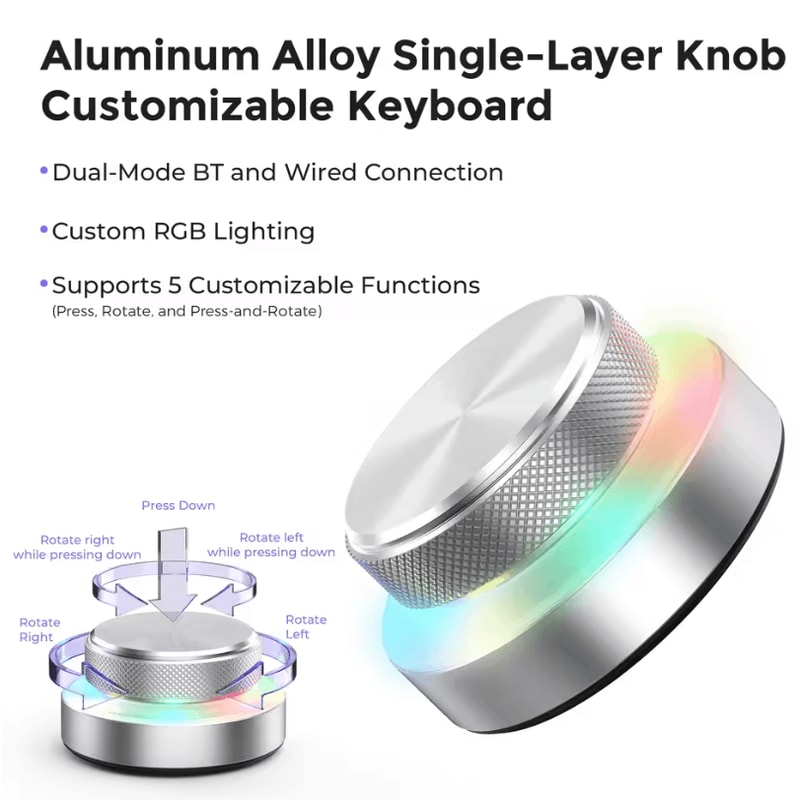 DualLayer Wireless Custom Keyboard With RGB Knob Volume Multimedia Control For Office And Creativ 12