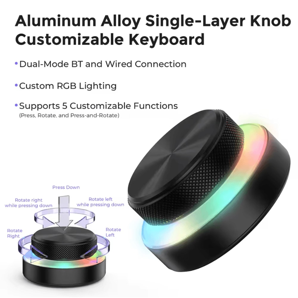 DualLayer Wireless Custom Keyboard With RGB Knob Volume Multimedia Control For Office And Creativ 14