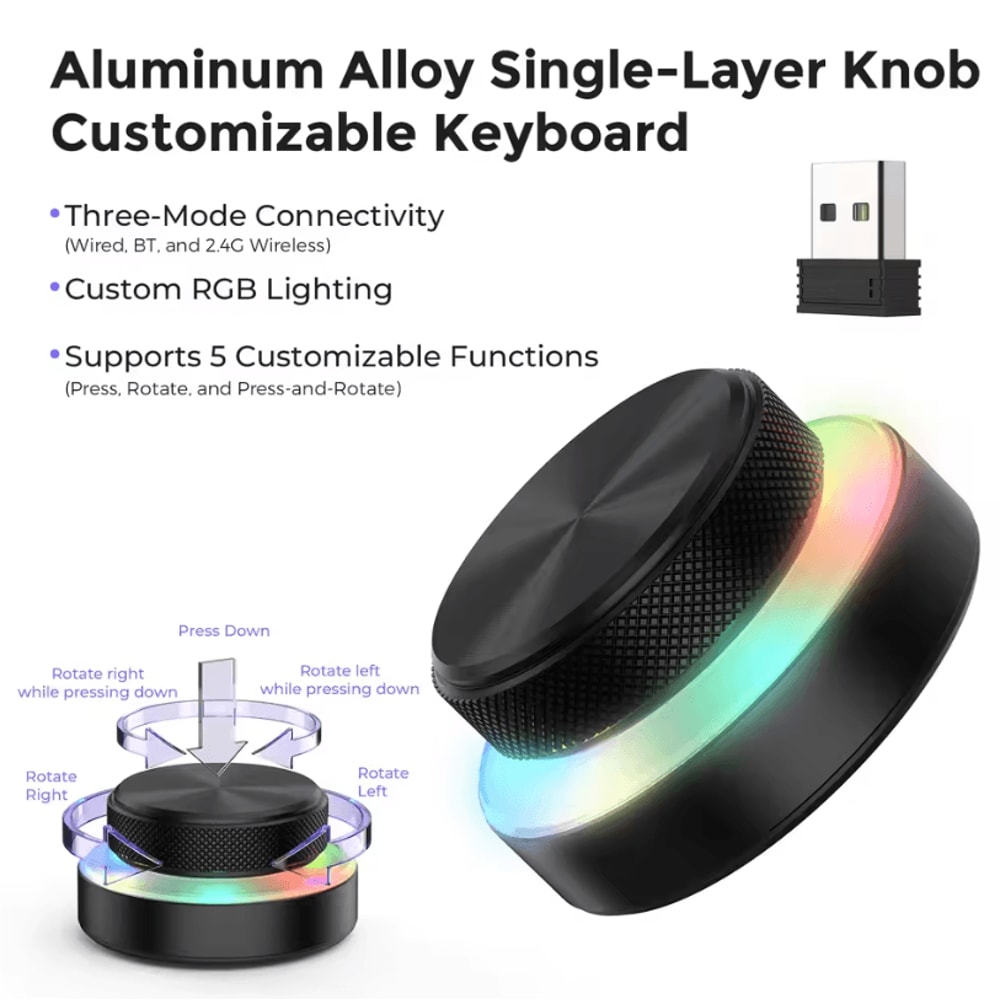 DualLayer Wireless Custom Keyboard With RGB Knob Volume Multimedia Control For Office And Creativ 15
