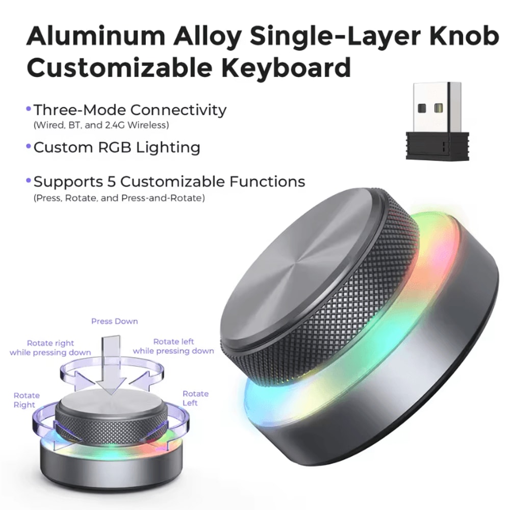 DualLayer Wireless Custom Keyboard With RGB Knob Volume Multimedia Control For Office And Creativ 17