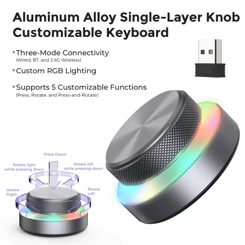 DualLayer Wireless Custom Keyboard With RGB Knob Volume Multimedia Control For Office And Creativ 17