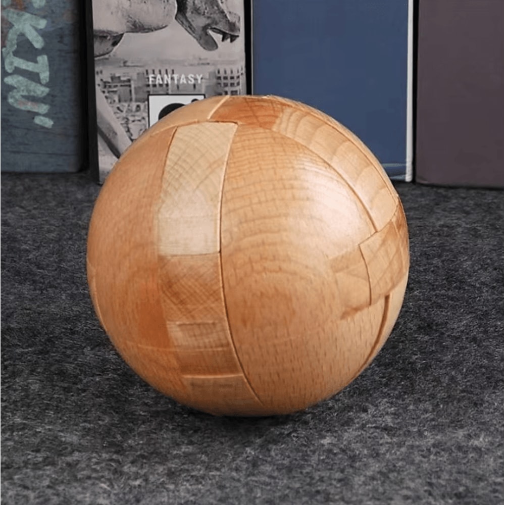 Wooden Puzzle Balls Brain Teaser Toy Holiday Home Decoration Gift 0