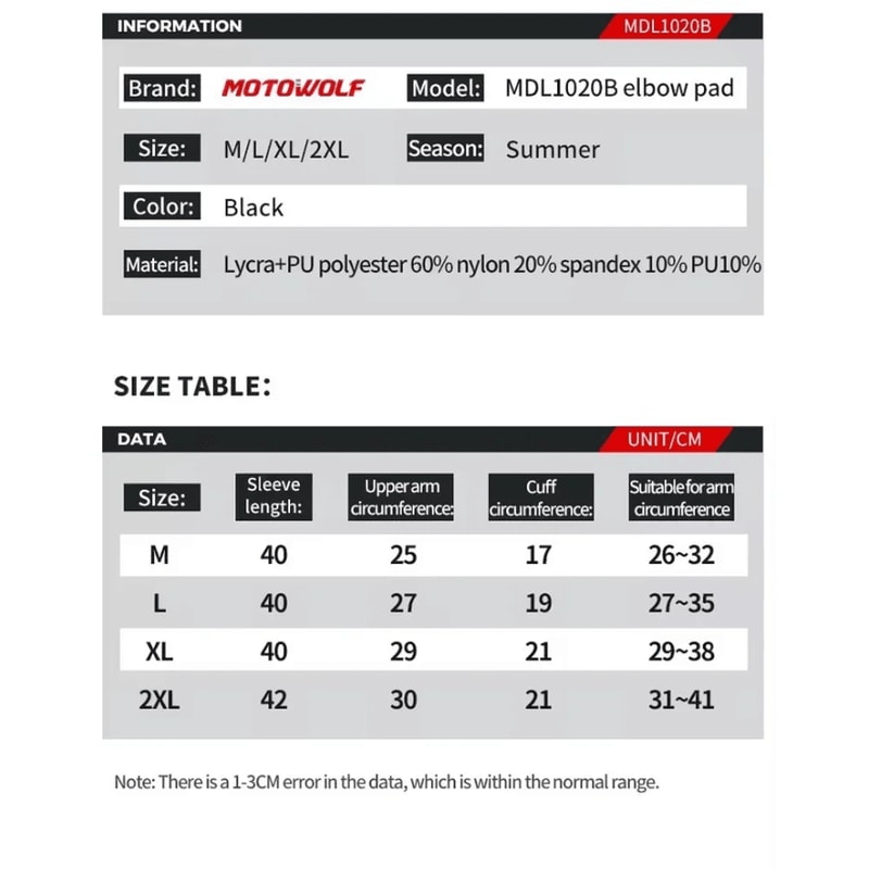 MOTOWOLF Summer Motorcycle Elbow Pads MTB Motocross Cycling Protection Gear 5