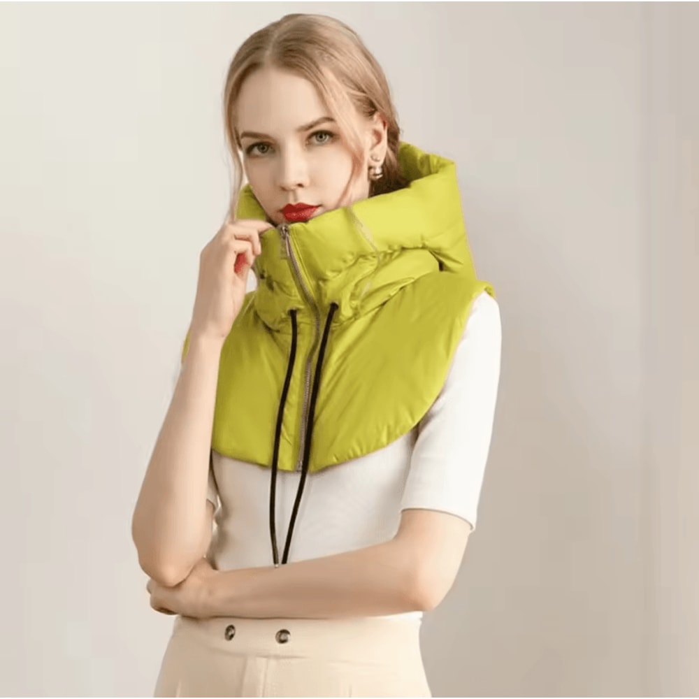 Ultralight Down Hooded Hat With Removable Neck Scarf Balaclava Cold Weather Headgear For Women 10