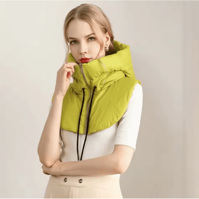 Ultralight Down Hooded Hat With Removable Neck Scarf Balaclava Cold Weather Headgear For Women 10