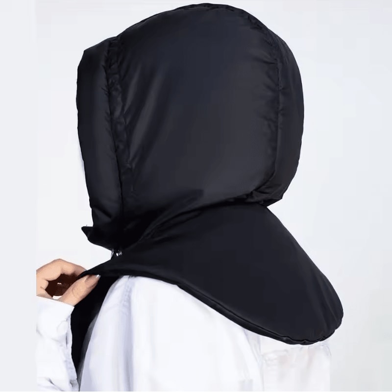 Ultralight Down Hooded Hat With Removable Neck Scarf Balaclava Cold Weather Headgear For Women 2