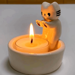 cute kitten candle holder – creative aromatherapy candlestick decoration