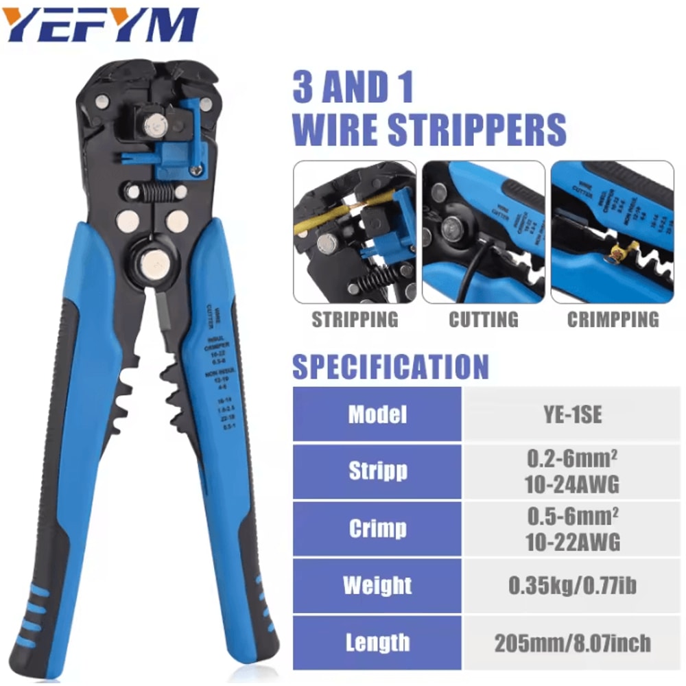 7Inch Automatic Wire Stripper Multifunctional Cable Cutter Pliers Electrical Wire Stripping Cutti 1