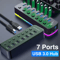RGB USB 30 Hub 7Port With Individual OnOff Switches High Speed USB Extension Docking Station 0