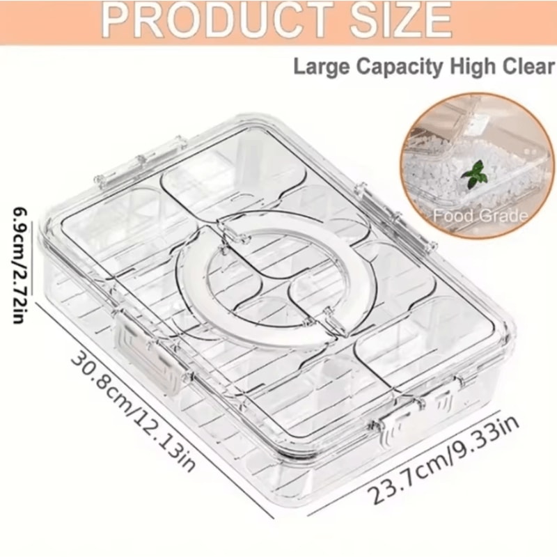 8Grid Divided Food Storage Box With Lid Refrigerated Snack Fruit Organizer 4