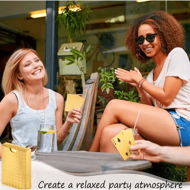 Cool Black Gold Waterproof Playing Cards Game Gift Deck For Christmas Halloween Thanksgiving 4