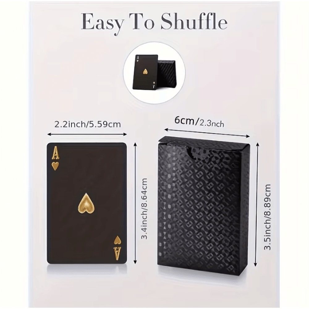 Cool Black Gold Waterproof Playing Cards Game Gift Deck For Christmas Halloween Thanksgiving 5