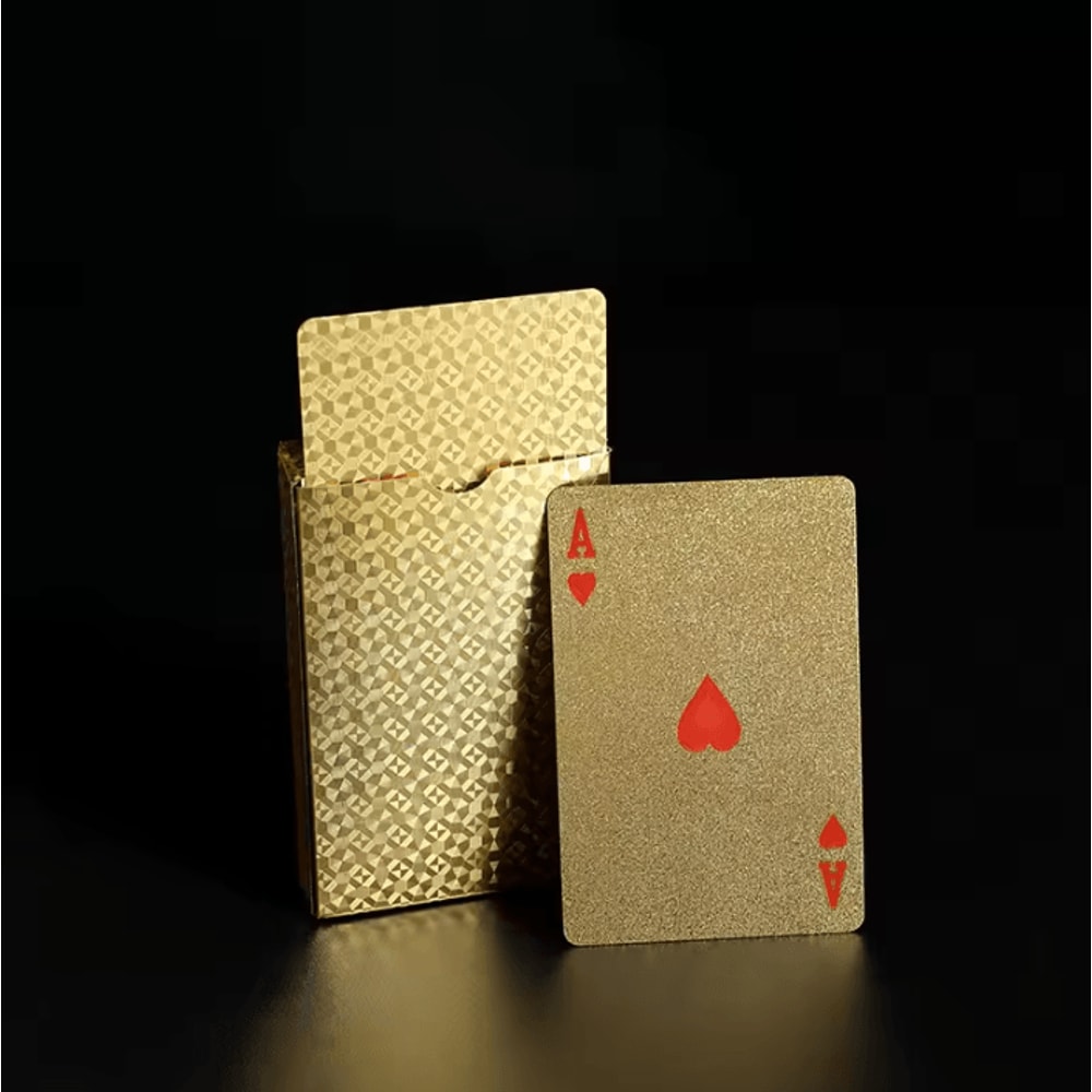 Cool Black Gold Waterproof Playing Cards Game Gift Deck For Christmas Halloween Thanksgiving 7