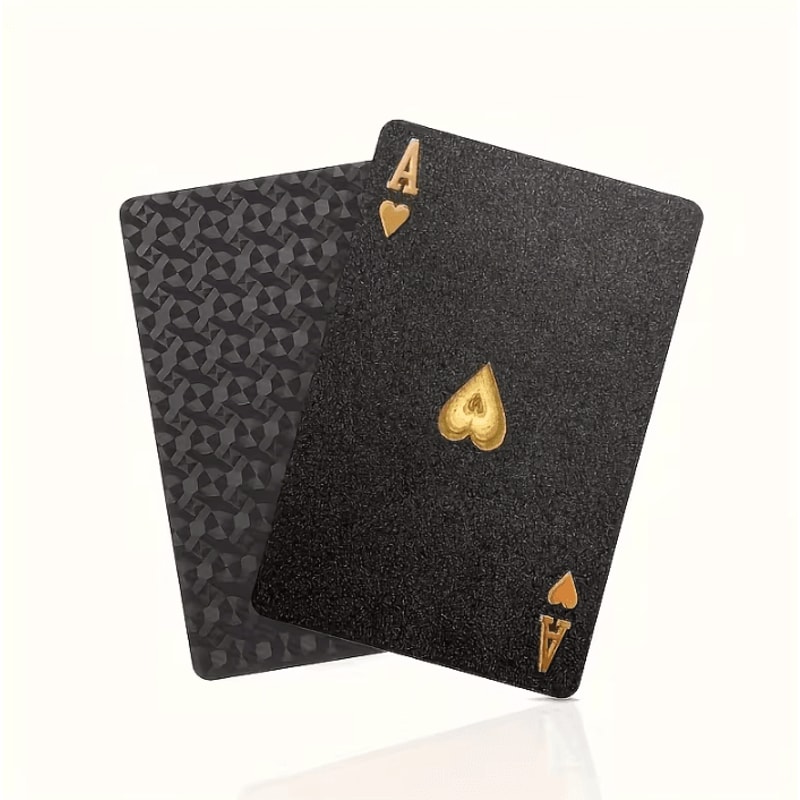 Cool Black Gold Waterproof Playing Cards Game Gift Deck For Christmas Halloween Thanksgiving 8