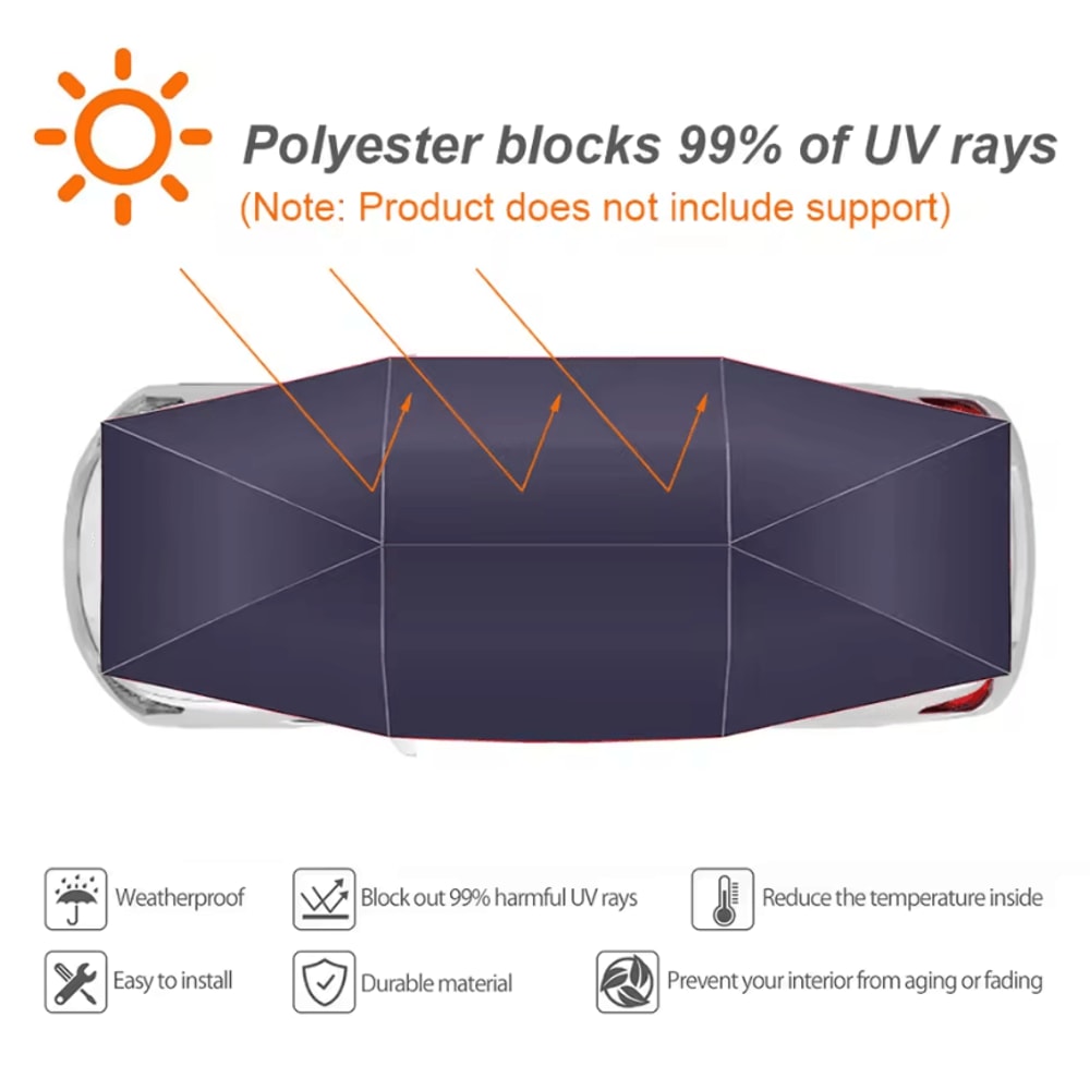 Folded Waterproof Car Umbrella Cover Portable Carport Tent For Outdoor Protection 1