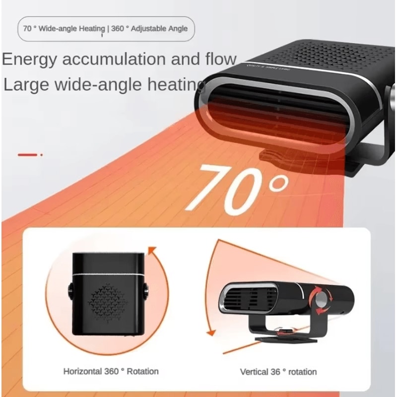 Portable 12V24V Car Heater Fast Heating Windshield Defogger Defrost Fan 5
