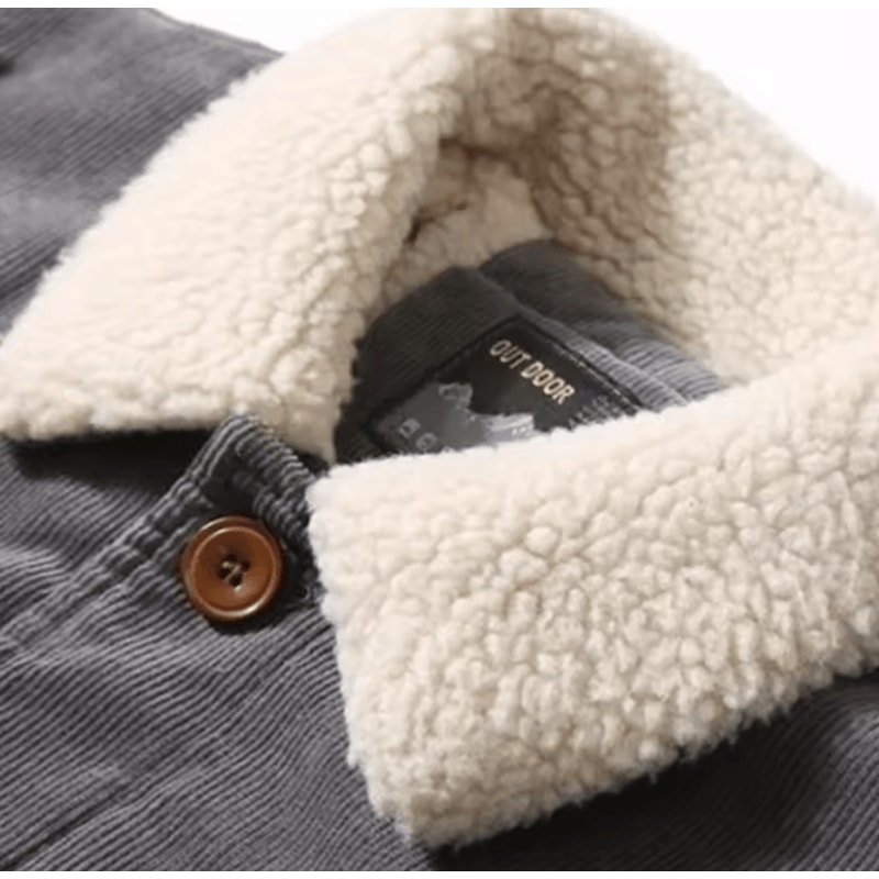 Korean Fashion Mens Winter Jacket Warm Casual Parka With Plush Velvet Corduroy 3