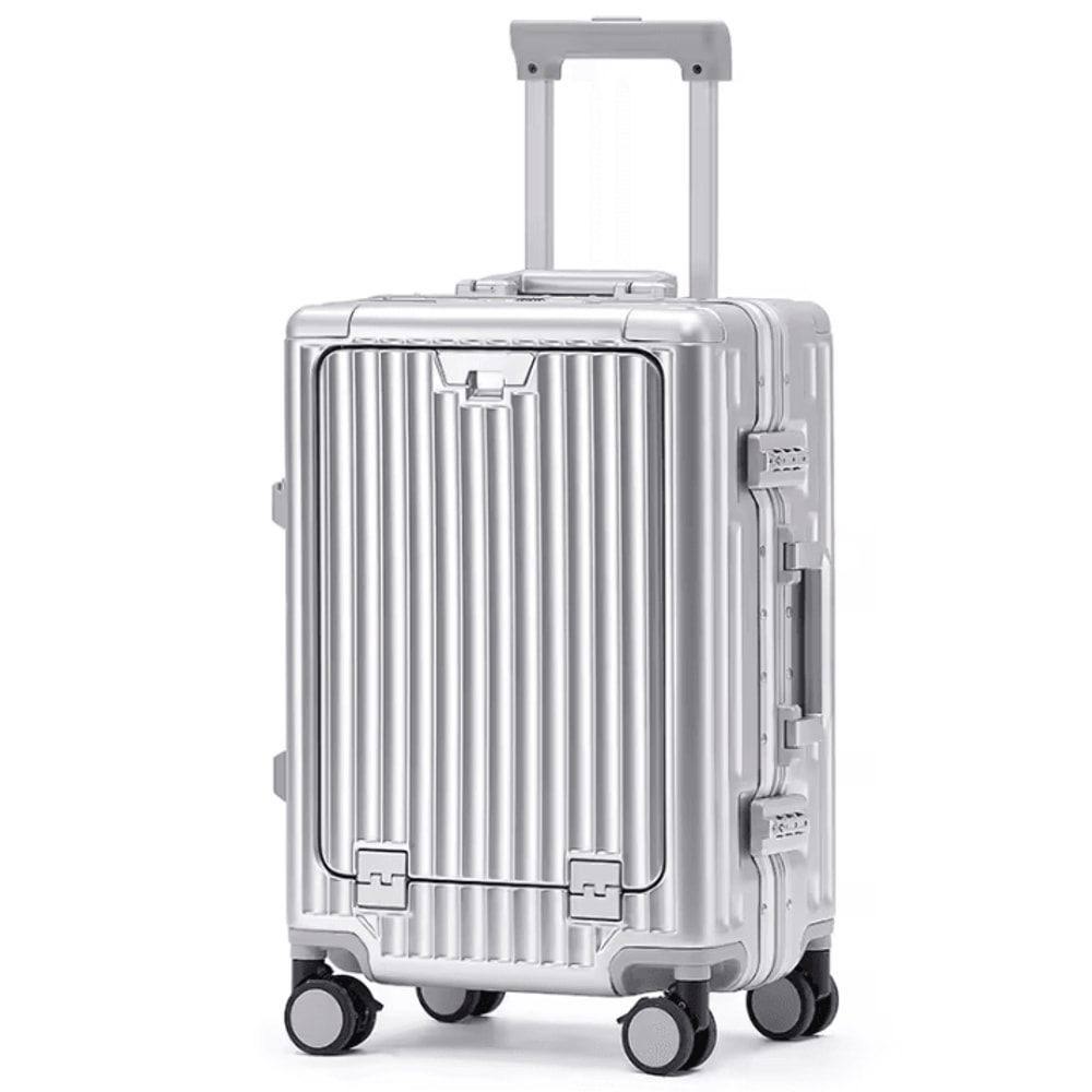 20Inch 500mm Aluminum Frame Functional Trolley Suitcase ShockAbsorbing USB Charging MultiFeature 3