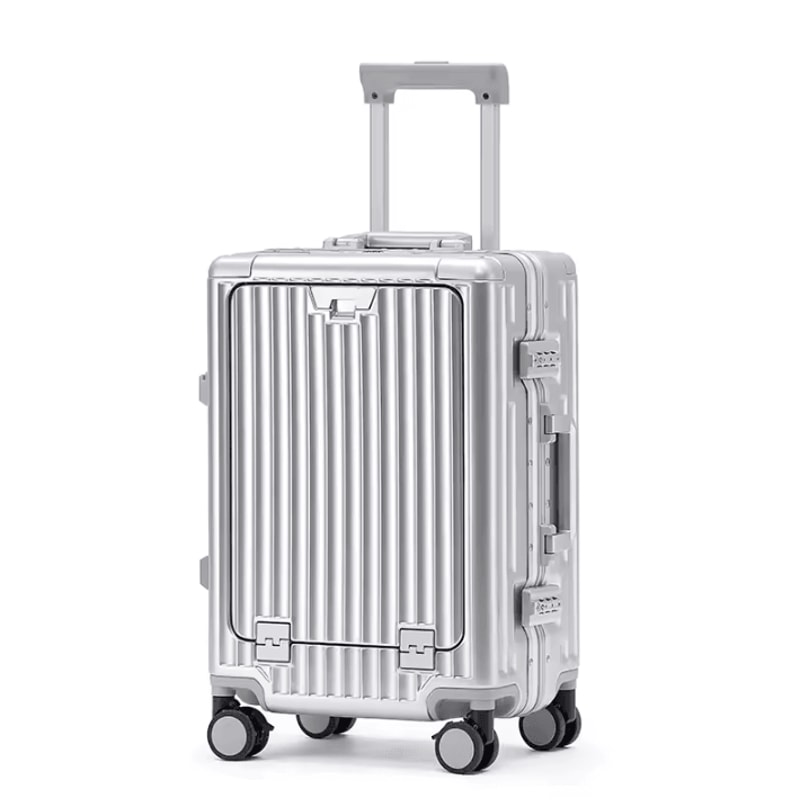20Inch 500mm Aluminum Frame Functional Trolley Suitcase ShockAbsorbing USB Charging MultiFeature 6