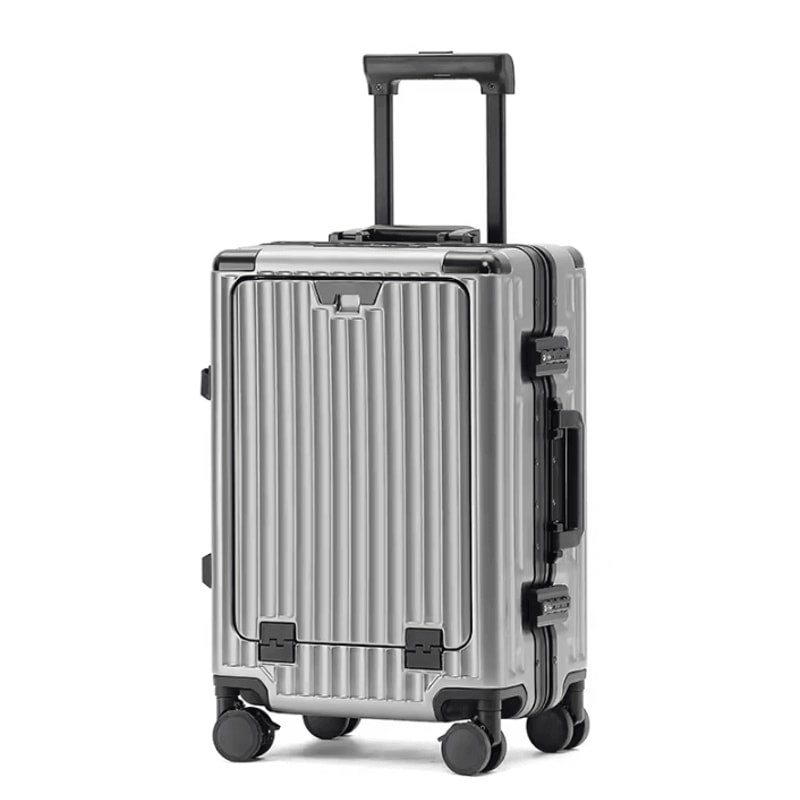 20Inch 500mm Aluminum Frame Functional Trolley Suitcase ShockAbsorbing USB Charging MultiFeature 8