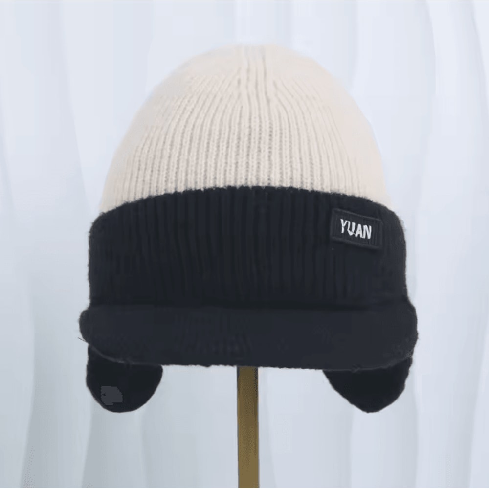Winter Thermal Knitted Baseball Cap Thickened Windproof Ear Protection Beanie For Outdoor Sports 5