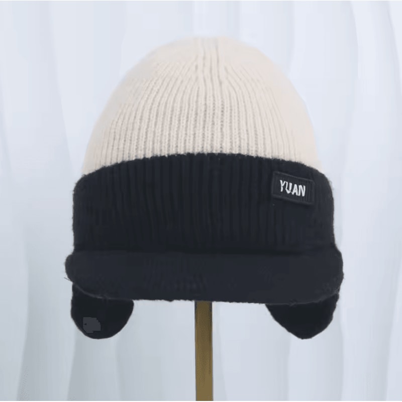 Winter Thermal Knitted Baseball Cap Thickened Windproof Ear Protection Beanie For Outdoor Sports 5