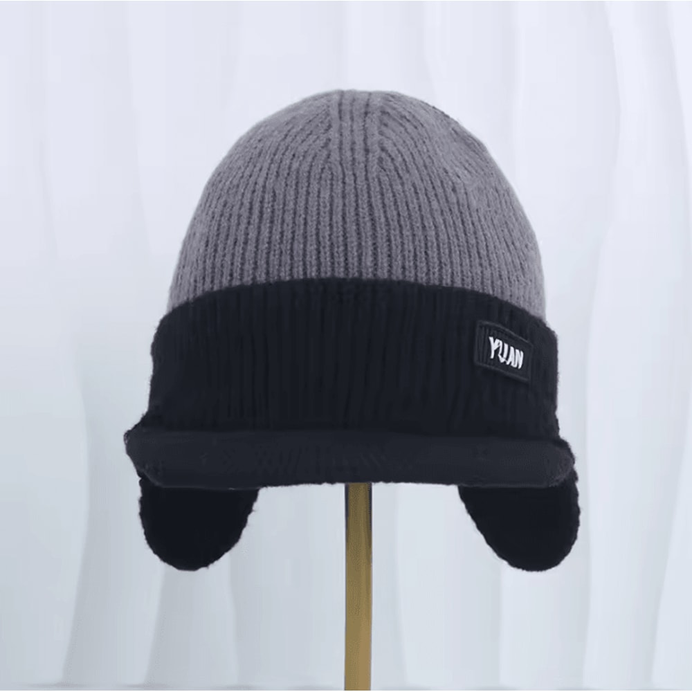 Winter Thermal Knitted Baseball Cap Thickened Windproof Ear Protection Beanie For Outdoor Sports 7