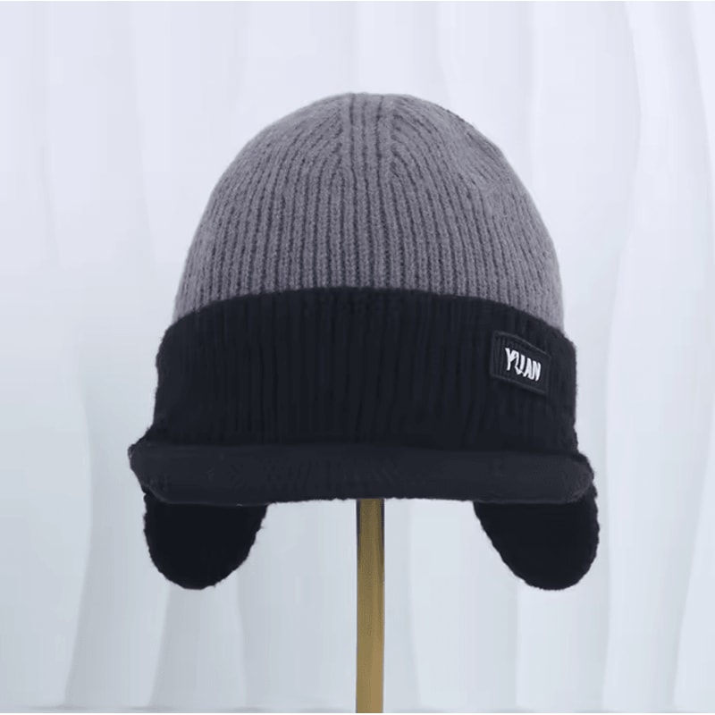 Winter Thermal Knitted Baseball Cap Thickened Windproof Ear Protection Beanie For Outdoor Sports 7
