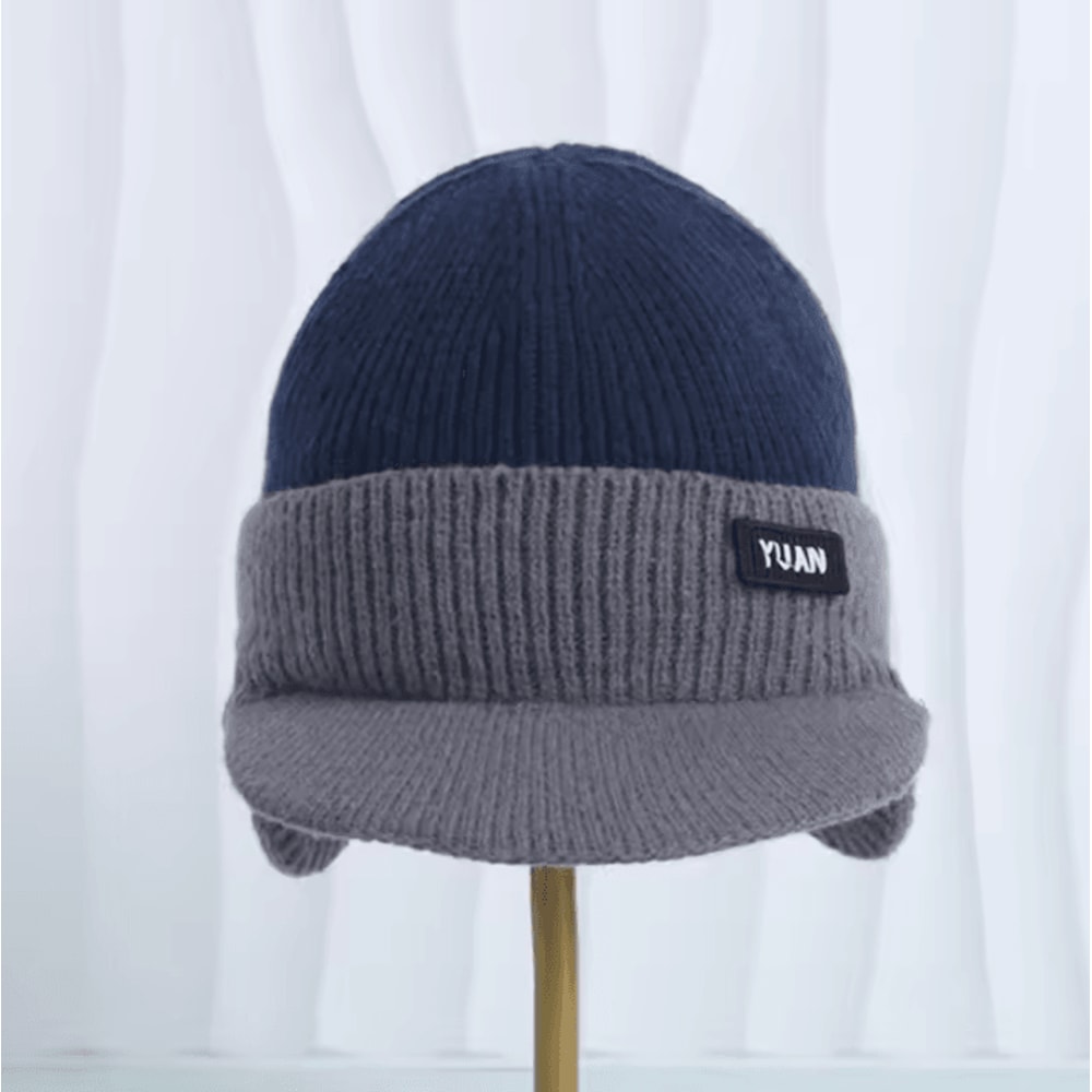 Winter Thermal Knitted Baseball Cap Thickened Windproof Ear Protection Beanie For Outdoor Sports 8