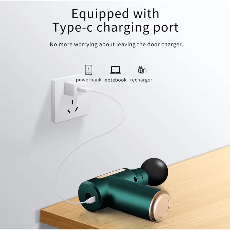 Mini Fascia Massage Gun Powerful Deep Tissue Handheld Massage Device With 4 Attachments 5