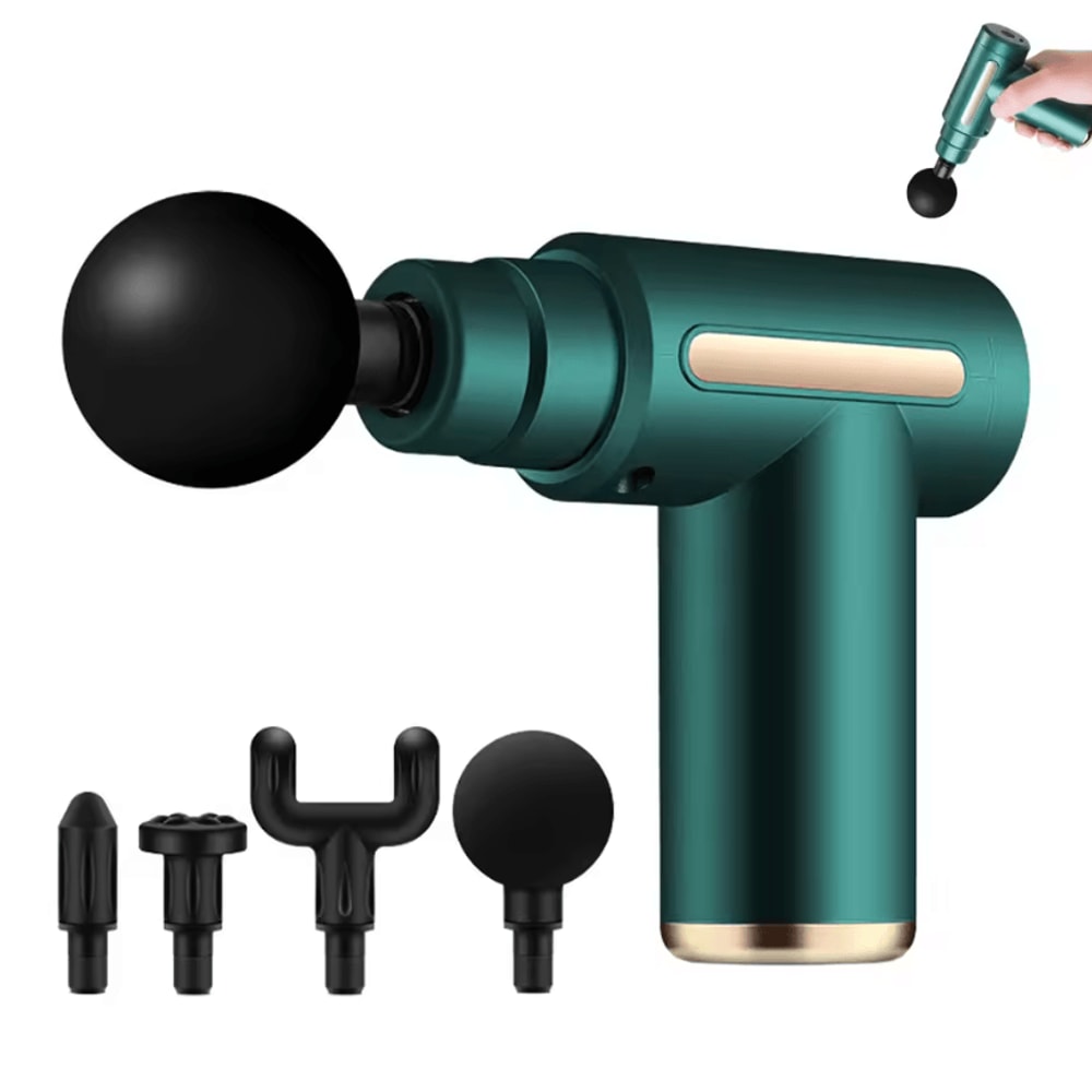 Mini Fascia Massage Gun Powerful Deep Tissue Handheld Massage Device With 4 Attachments 8