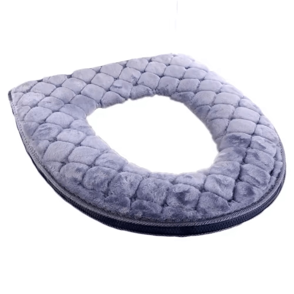 Plush Winter Warm Toilet Seat Cushion Washable OShaped Toilet Lid Cover 1457 By 1732 In 5