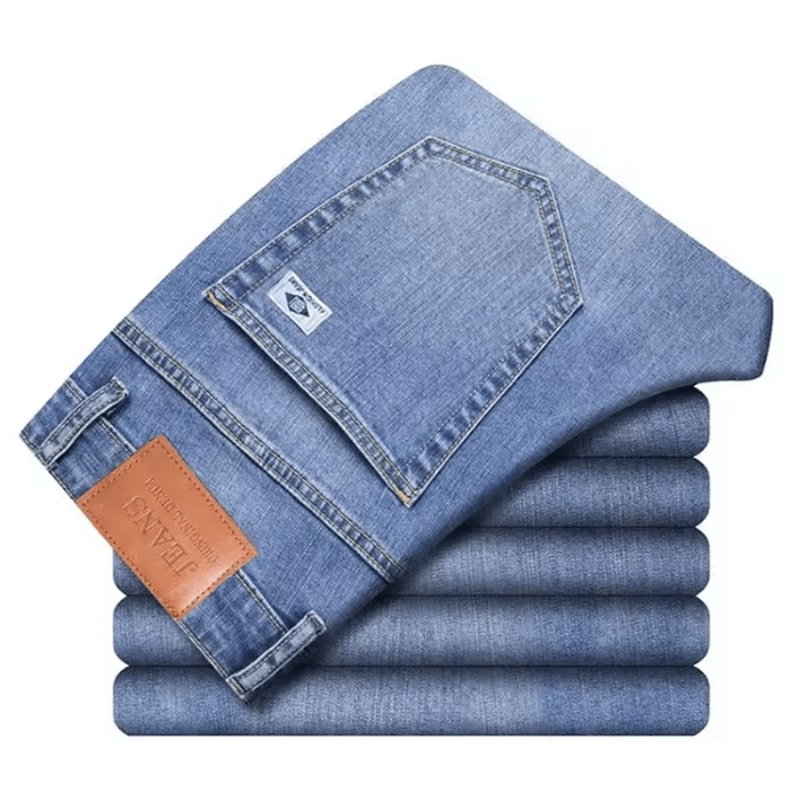 Mens Winter Warm Fleece Lined Stretch Casual Jeans Lightweight Thermal Trousers For Office Daily 7