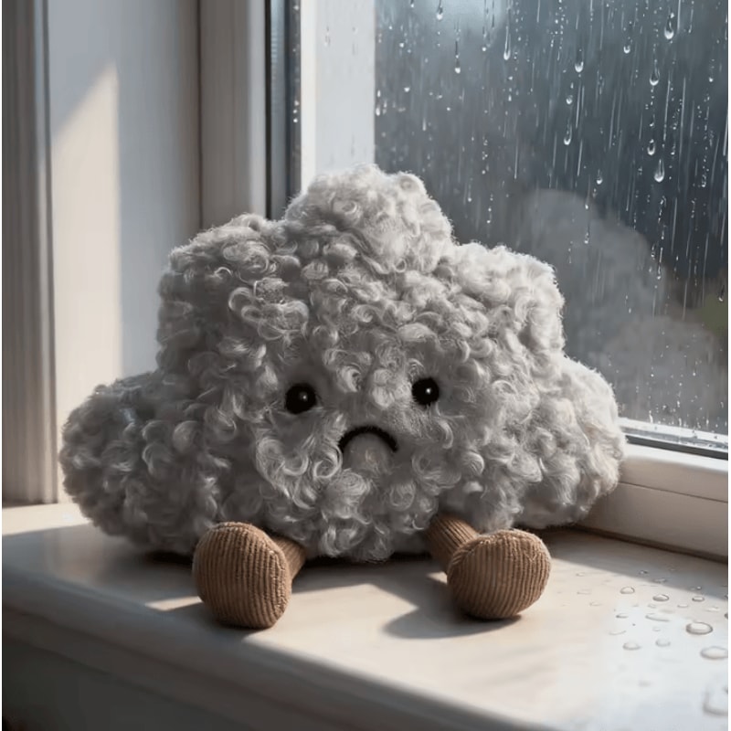 630 Inches Kawaii Sad Cloud Plush Pillow Soft Gray Cloud Throw Toy Gift For Kids 1