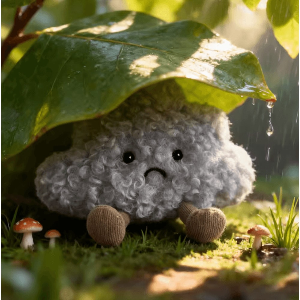 630 Inches Kawaii Sad Cloud Plush Pillow Soft Gray Cloud Throw Toy Gift For Kids 3