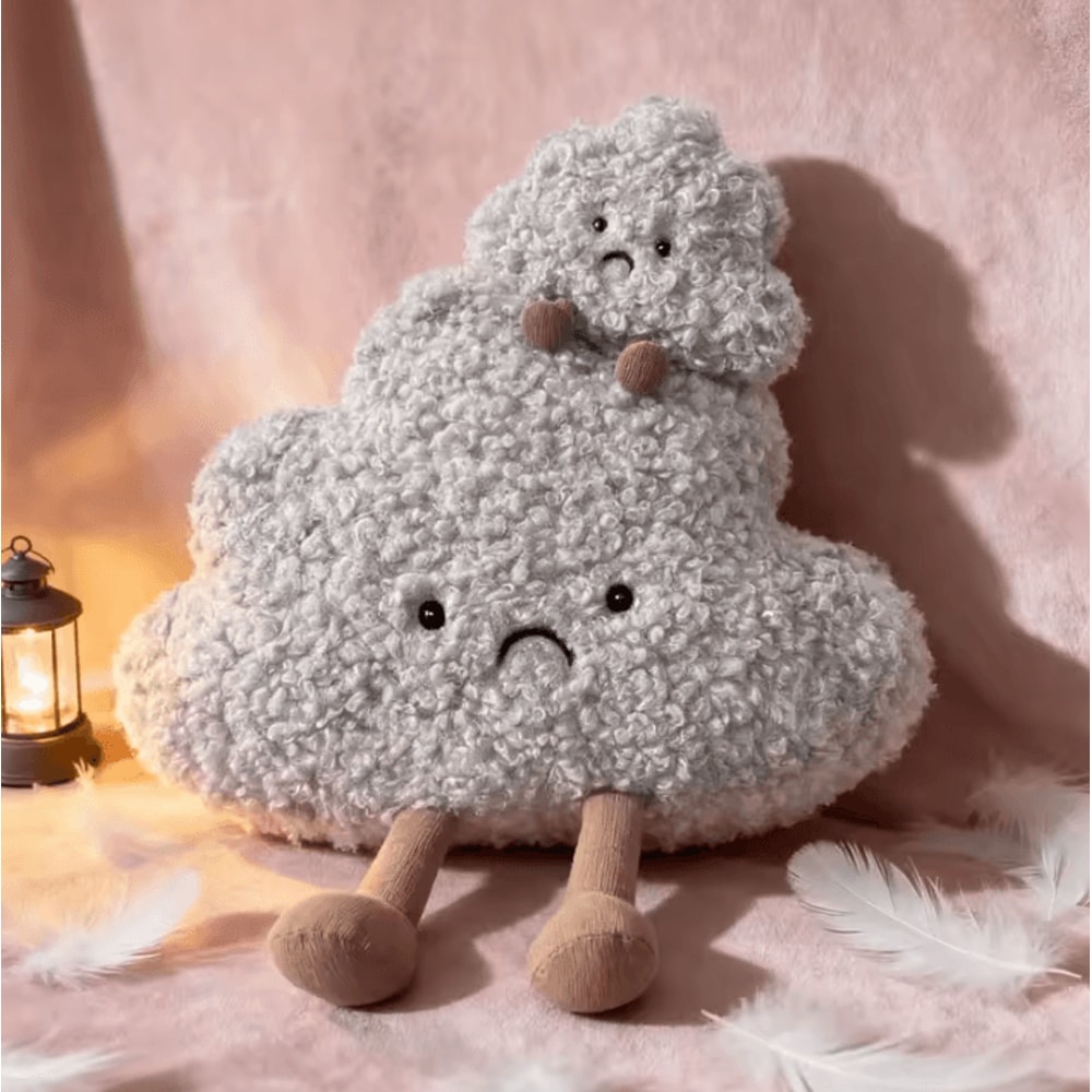 630 Inches Kawaii Sad Cloud Plush Pillow Soft Gray Cloud Throw Toy Gift For Kids 5