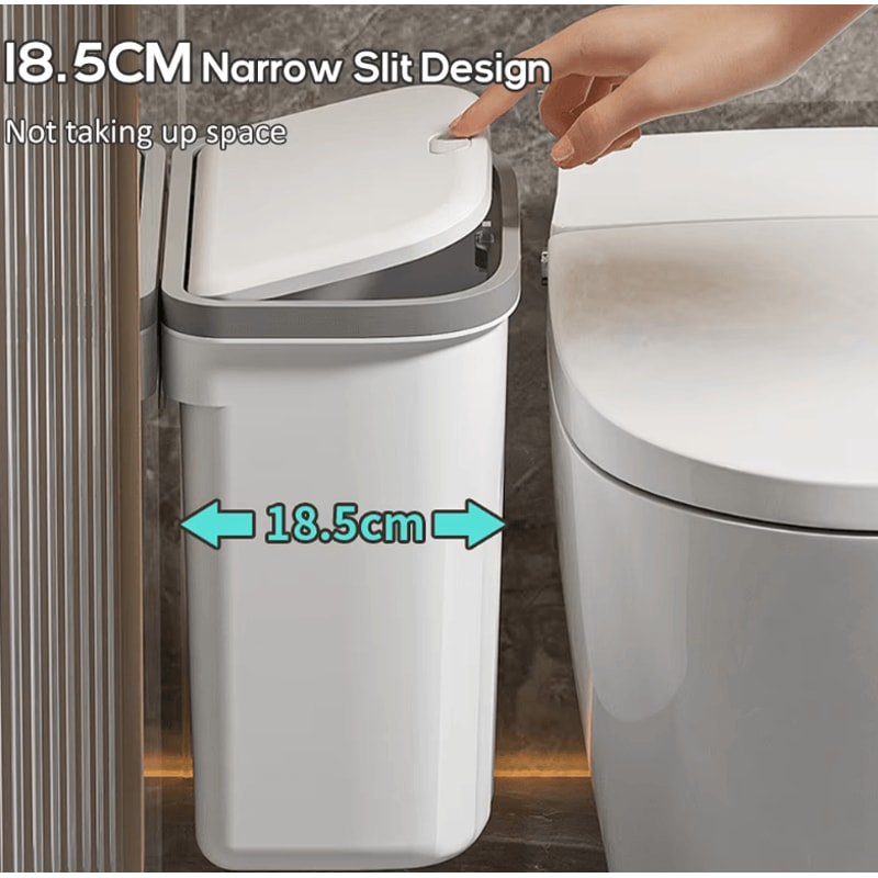 1216L Wall Mounted Press Type Trash Can Bathroom Kitchen Garbage Bin With Lid 5