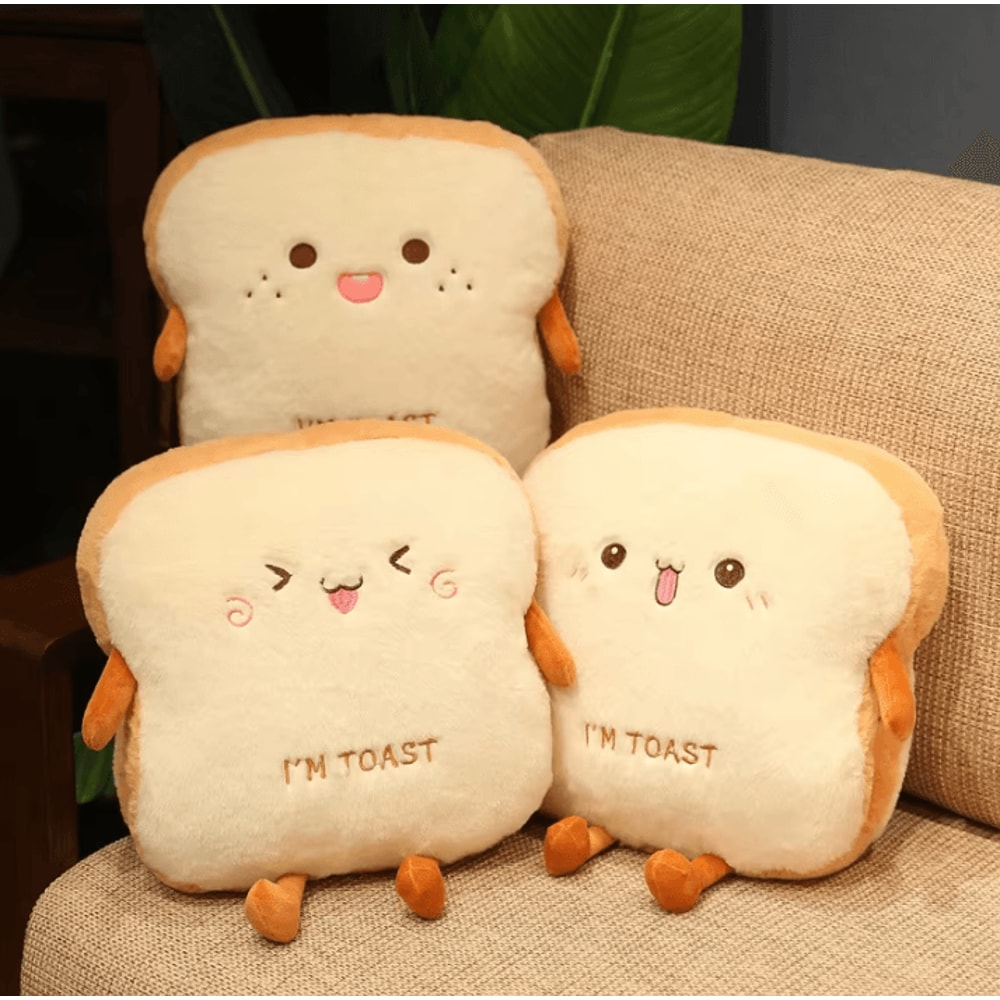 14Inch Plush Bread Pillow Soft Toast Simulation Food Doll Cushion Cute Kids Toy Gift 0