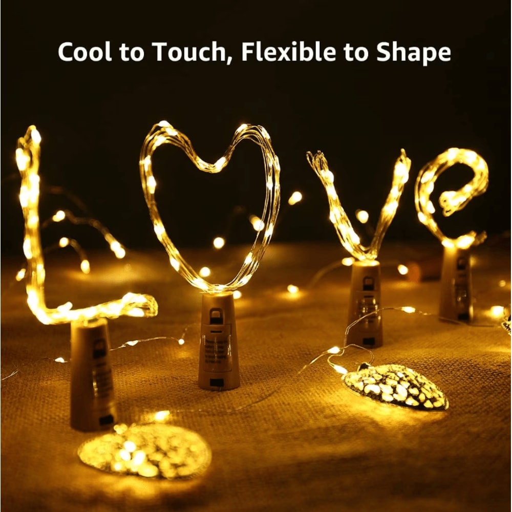 2M LED Wine Bottle Cork Fairy Lights Holiday Copper Wire String Lights For Christmas Bar Decor 1