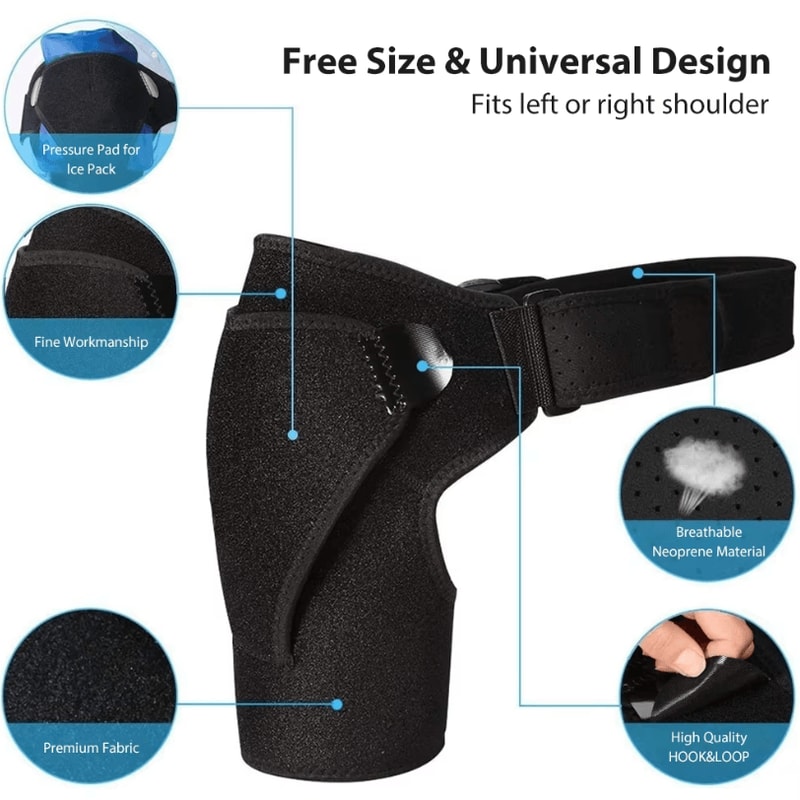 Adjustable Shoulder Support Brace Stability Compression Wrap For Men Women 2