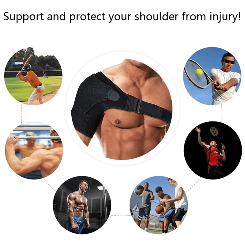 Adjustable Shoulder Support Brace Stability Compression Wrap For Men Women 3